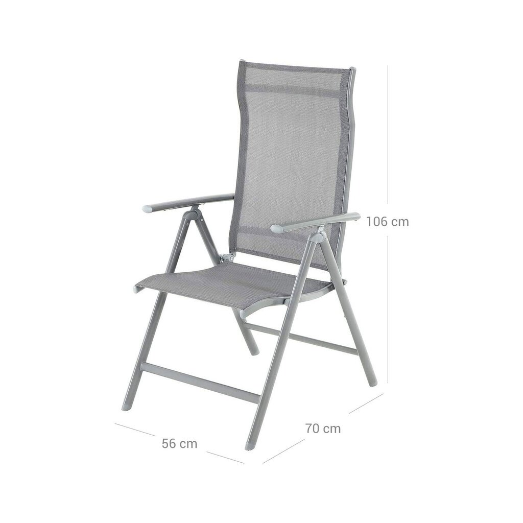 Dārza krēslu komplekts, 2 gab., pelēks cena un informācija | Dārza krēsli | 220.lv