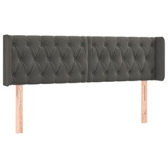 vidaXL galvgalis ar malām, tumši pelēks samts, 147x16x78/88 cm цена и информация | Кровати | 220.lv