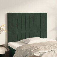 vidaXL gultas galvgaļi, 2 gab., 100x5x78/88 cm, tumši zaļš samts cena un informācija | Gultas | 220.lv