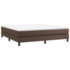 vidaXL atsperu gulta ar matraci, brūna, 180x200 cm, mākslīgā āda cena un informācija | Gultas | 220.lv