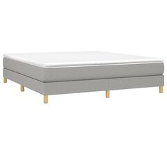 vidaXL atsperu gulta ar matraci, gaiši pelēka audums, 180x200 cm cena un informācija | Gultas | 220.lv