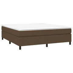 vidaXL atsperu gulta ar matraci, tumši brūns, 180x200 cm, audums cena un informācija | Gultas | 220.lv