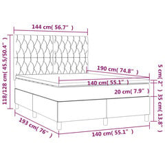 vidaXL atsperu gulta ar matraci, tumši zaļš samts, 140x190 cm цена и информация | Кровати | 220.lv