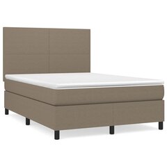 vidaXL atsperu gulta ar matraci, pelēkbrūns, 140x200 cm, audums цена и информация | Кровати | 220.lv
