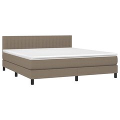 vidaXL atsperu gulta ar matraci, pelēkbrūns, 180x200 cm, audums цена и информация | Кровати | 220.lv