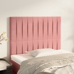 vidaXL gultas galvgaļi, 2 gab., 100x5x78/88 cm, rozā samts цена и информация | Кровати | 220.lv