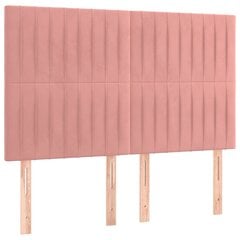 vidaXL gultas galvgaļi, 4 gab., 72x5x78/88 cm, rozā samts cena un informācija | Gultas | 220.lv