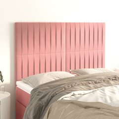 vidaXL gultas galvgaļi, 4 gab., 72x5x78/88 cm, rozā samts цена и информация | Кровати | 220.lv
