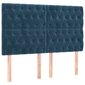 vidaXL gultas galvgaļi, 4 gab., 72x7x78/88 cm, tumši zils samts cena un informācija | Gultas | 220.lv