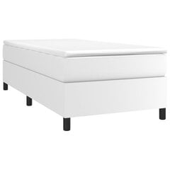 vidaXL atsperu gultas rāmis, balts, 80x200 cm, mākslīgā āda cena un informācija | Gultas | 220.lv