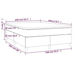 vidaXL atsperu gulta ar matraci, balts, 140x200 cm, mākslīgā āda цена и информация | Кровати | 220.lv