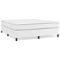 vidaXL atsperu gulta ar matraci, balts, 160x200 cm, mākslīgā āda цена и информация | Gultas | 220.lv