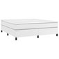 vidaXL atsperu gulta ar matraci, balts, 160x200 cm, mākslīgā āda цена и информация | Gultas | 220.lv