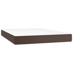 vidaXL atsperu gulta ar matraci, brūna, 160x200 cm, mākslīgā āda цена и информация | Кровати | 220.lv