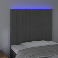 Gultas galvgalis ar LED vidaXL, 100x5x118/128 cm, tumši pelēks cena un informācija | Gultas | 220.lv