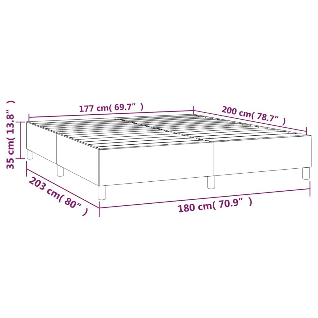 vidaXL atsperu gultas rāmis, pelēks, 180x200 cm, mākslīgā āda cena un informācija | Gultas | 220.lv