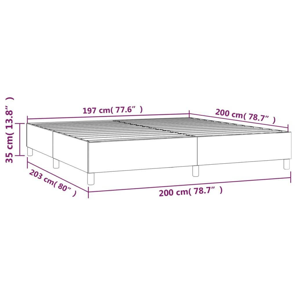 vidaXL atsperu gultas rāmis, balts, 200x200 cm, mākslīgā āda cena un informācija | Gultas | 220.lv