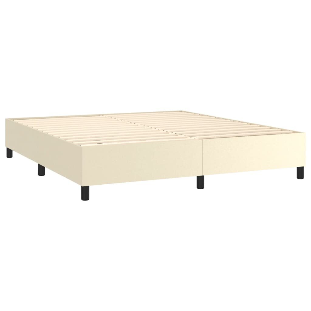 Atsperu gulta ar matraci un LED gaismām vidaXL, 160x200 cm, krēmkrāsas cena un informācija | Gultas | 220.lv