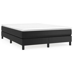 vidaXL atsperu gulta ar matraci, melns, 140x190 cm, mākslīgā āda cena un informācija | Gultas | 220.lv