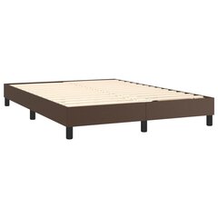 vidaXL atsperu gulta ar matraci, brūna, 140x190 cm, mākslīgā āda cena un informācija | Gultas | 220.lv