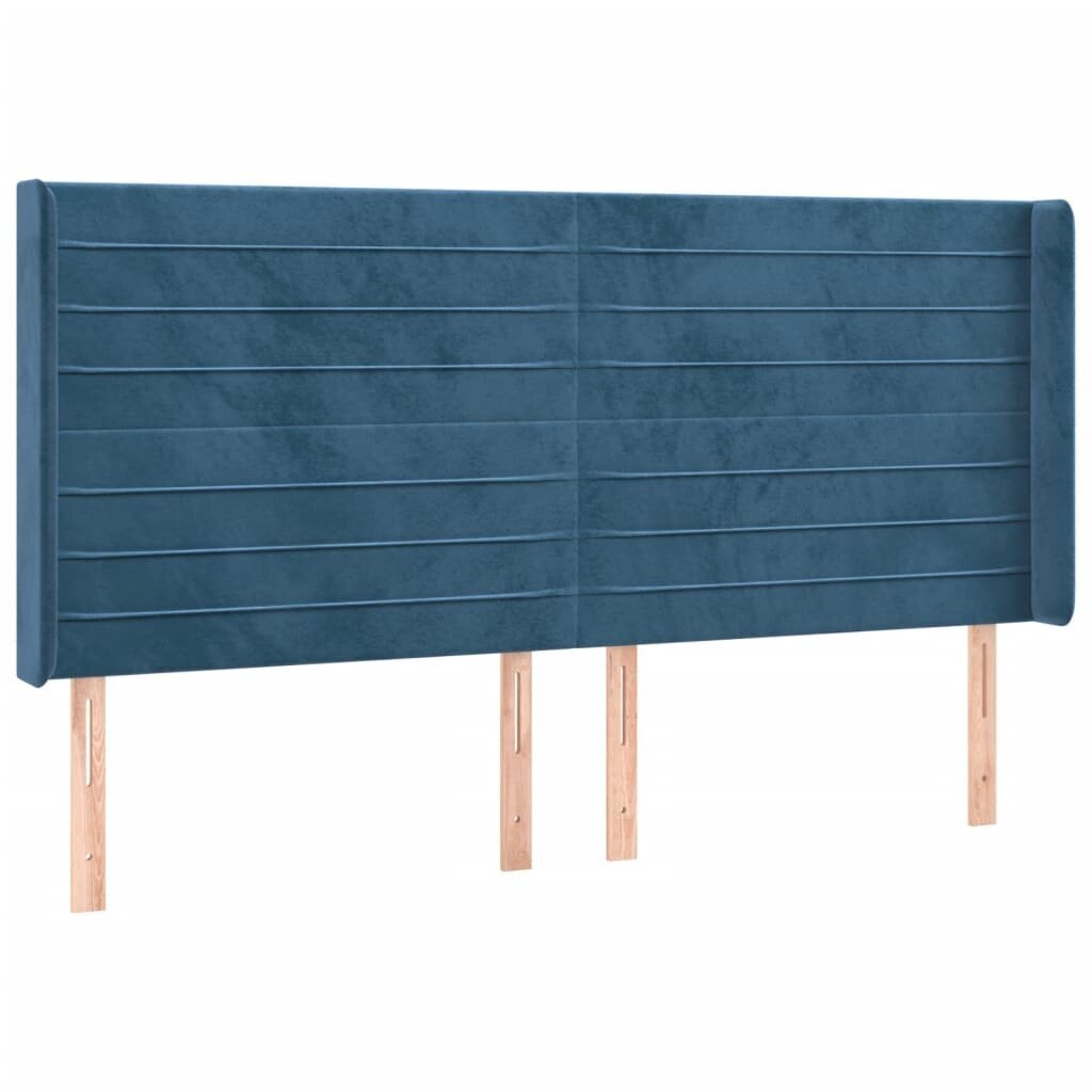 Atsperu gulta ar matraci un LED gaismām vidaXL, 180x200 cm, tumši zils cena un informācija | Gultas | 220.lv