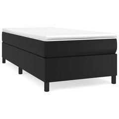 vidaXL atsperu gulta ar matraci, melna, 100x200 cm, mākslīgā āda цена и информация | Кровати | 220.lv