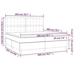 vidaXL atsperu gulta ar matraci, balta, 200x200 cm, mākslīgā āda cena un informācija | Gultas | 220.lv