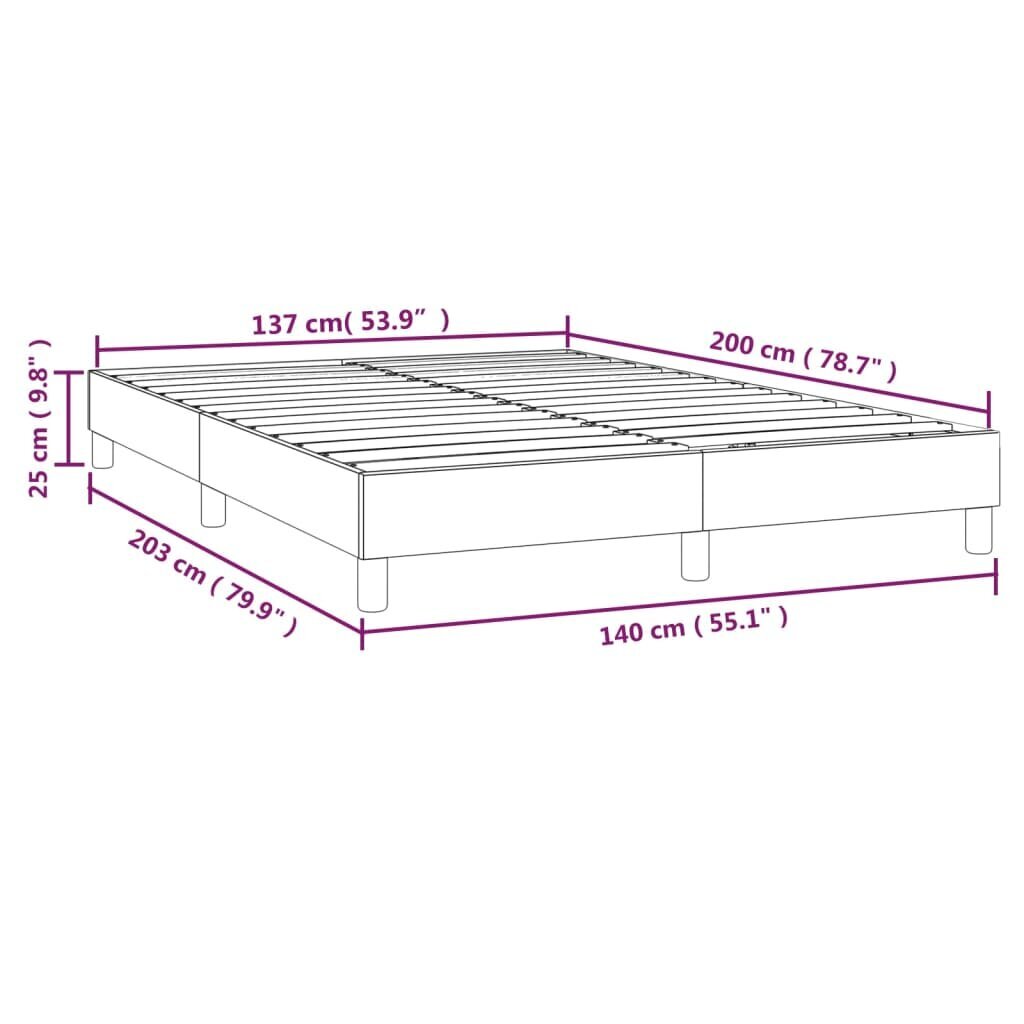 vidaXL atsperu gultas rāmis, brūns, 140x200 cm, mākslīgā āda cena un informācija | Gultas | 220.lv
