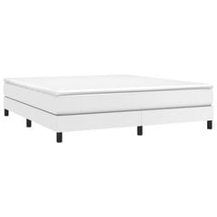 vidaXL atsperu gultas rāmis, balts, 160x200 cm, mākslīgā āda cena un informācija | Gultas | 220.lv