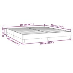 vidaXL atsperu gultas rāmis, melns, 180x200 cm, mākslīgā āda cena un informācija | Gultas | 220.lv