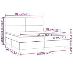 vidaXL atsperu gulta ar matraci, kapučīno, 200x200 cm, mākslīgā āda cena un informācija | Gultas | 220.lv