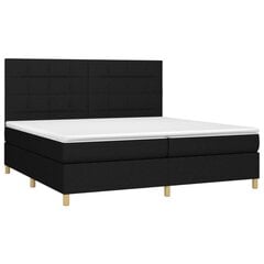 vidaXL atsperu gultas rāmis ar matraci, melna audums, 200x200 cm cena un informācija | Gultas | 220.lv