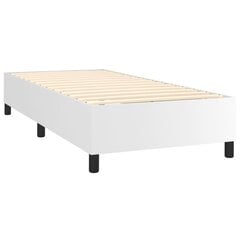vidaXL atsperu gultas rāmis, balts, 90x190 cm, mākslīgā āda cena un informācija | Gultas | 220.lv