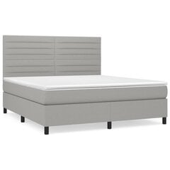 vidaXL atsperu gulta ar matraci, gaiši pelēka audums, 160x200 cm цена и информация | Кровати | 220.lv