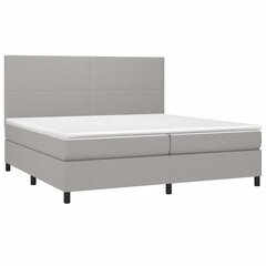 vidaXL atsperu gulta ar matraci, gaiši pelēka audums, 200x200cm cena un informācija | Gultas | 220.lv