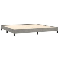vidaXL atsperu gulta ar matraci, gaiši pelēks samts, 200x200 cm cena un informācija | Gultas | 220.lv
