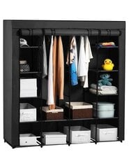 Большой складной тканевый шкаф - черный 170x170x40см цена и информация | Шкафы | 220.lv
