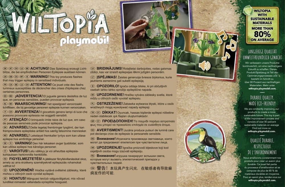 71009 PLAYMOBIL® Wiltopia, Lietus mežs ar nakts gaismu cena un informācija | Konstruktori | 220.lv