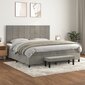 vidaXL atsperu gulta ar matraci, gaiši pelēka samts, 200x200 cm cena un informācija | Gultas | 220.lv