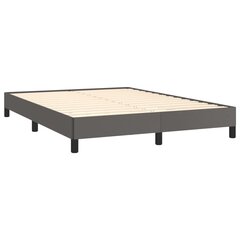vidaXL atsperu gulta ar matraci, pelēka, 140x200 cm, mākslīgā āda цена и информация | Кровати | 220.lv