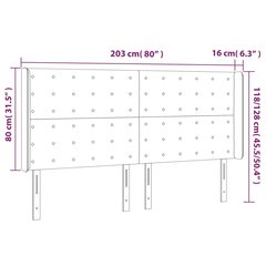 Изголовье со светодиодом, темно-синее, 203x16x118/128 см цена и информация | Кровати | 220.lv