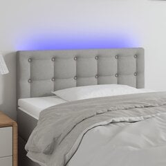 vidaXL gultas galvgalis ar LED, 80x5x78/88 cm, gaiši pelēks audums цена и информация | Кровати | 220.lv