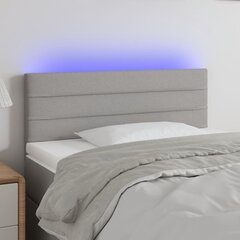 vidaXL gultas galvgalis ar LED, 90x5x78/88 cm, gaiši pelēks audums цена и информация | Кровати | 220.lv