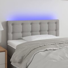 vidaXL gultas galvgalis ar LED, 90x5x78/88 cm, gaiši pelēks audums цена и информация | Кровати | 220.lv