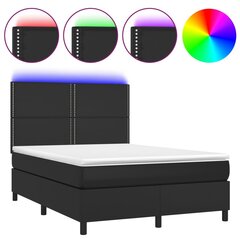 Кровать vidaXL, 140x200 см, черный цена и информация | Кровати | 220.lv