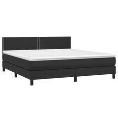 vidaXL atsperu gulta ar matraci, melna, 160x200 cm, mākslīgā āda цена и информация | Кровати | 220.lv