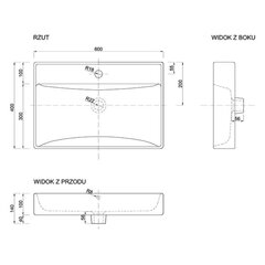 Iebūvējama izlietne ELAN 60, 600x400x100 mm., L1572 cena un informācija | Izlietnes | 220.lv