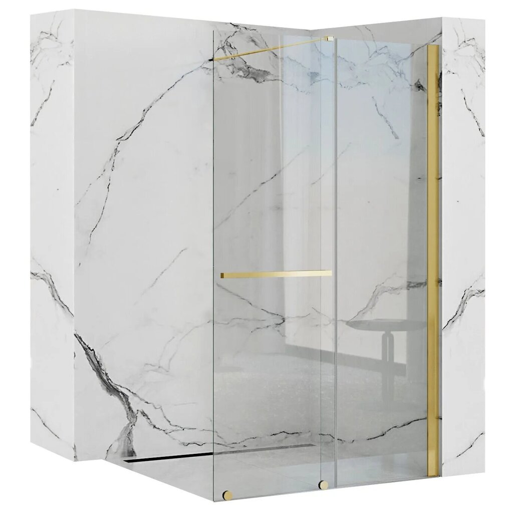 Dušas siena REA Cortis Gold, 100cm, 120cm цена и информация | Dušas durvis, dušas sienas | 220.lv