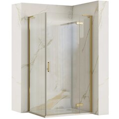 Dušas kabīne REA Hugo Gold Brushed, 100x80,90 cm cena un informācija | Dušas kabīnes | 220.lv