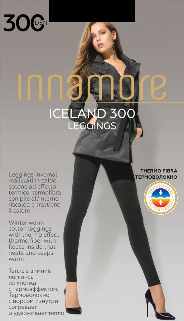 Sieviešu gumijas Innamore Iceland LEGG. 300 DEN, melnā krāsā cena un informācija | Zeķubikses | 220.lv